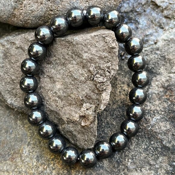 Hematite Gemstone Bracelet Handmade - Picture 1 of 4